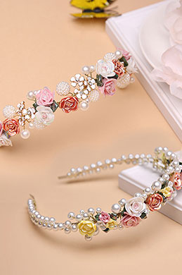 Floral Beads Little Girl Headwear Hair Hoop