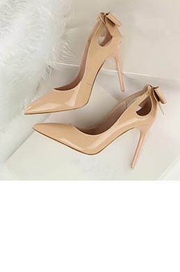 Women's Elegant Patent Leather Closed Toe High Heel Pumps Shoes