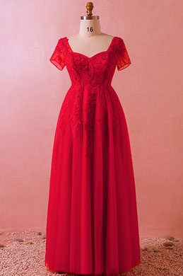 Classic Red Lace Women Dress Plus Size Dress