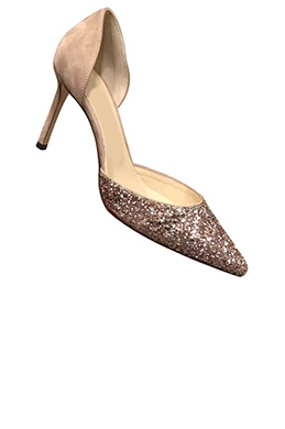 Women Chic Sequins Toe Closed High Heels Shoes