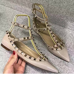 Women Caged Ballet Toe Closed Pointed Flat Shoes