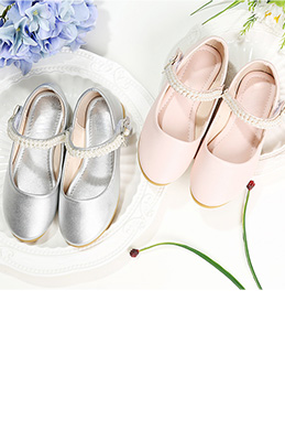 Girl's Simple Round Toe Flat Flower Dance Shoes