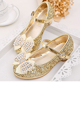 Girl's New Sequins Beadings Closed Toe Party Dance Shoes