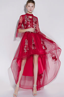 Sexy Red High Neck Short Party Ball Dress