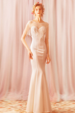 Sexy Crystal Tassel Mermaid Elegant Party Prom Dress
