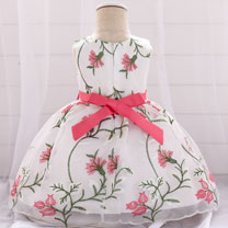 Embroidery Sleeveless Baby Dress Infant Dress