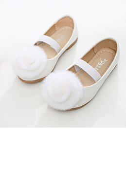 Girl's Round Toe Princess Leather Flat Flower Girl Shoes