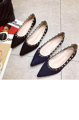 Classic Suede Rockstud Ballet Flat Shoes