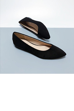 Simple Suede Toe Closed Pointed Flat Shoes