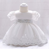 Lovely Lace Short Sleeves Baby Dress