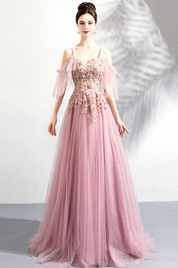 Sexy A-line Rosa Party Abibal Abendkleid