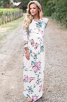Comfortable Printed Long Holiday Dress