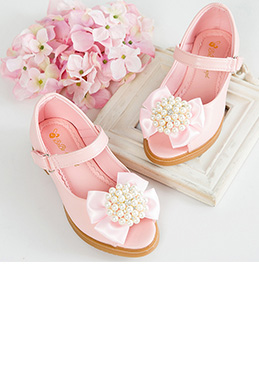 Girl's Bowknot Open Toe Leather Flat Flower Sandals Shoes