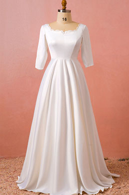 Elegant Short Sleeves Bridal Wedding Dress Plus Size Dress