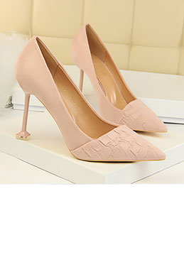 Damen Velvet hoch Absatz Geschlossene Zehe Pumps Schuhe