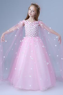 Pink Children Wedding Flower Girl Dress