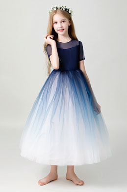 Open Back Children Wedding Flower Girl Dress