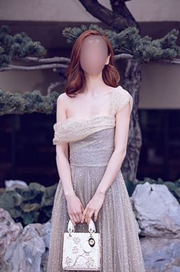 Robe de Soirée Grise à Paillettes Brillants