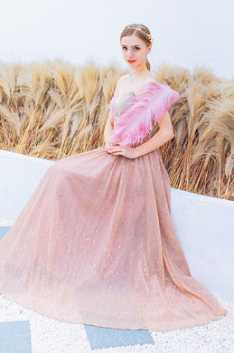 Pink Sexy Unique Corset Formal Party Ball Dress
