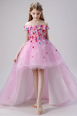 Princess Off Shoulder Flower Girl Dress
