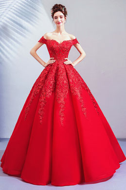 Empire Rot Freischulter Party Prom Abendkleid