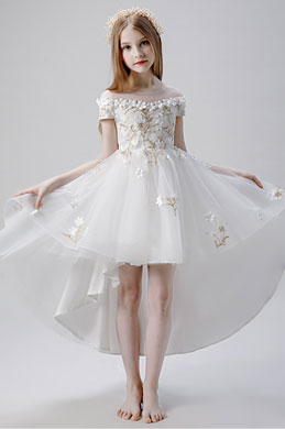 High Quality Embroidery Wedding Flower Girl Dress