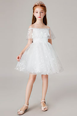 Princess Short Children Wedding Flower Girl Dress