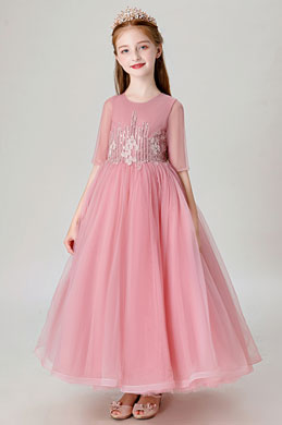 Beadings Appliques Children Wedding Flower Girl Dress