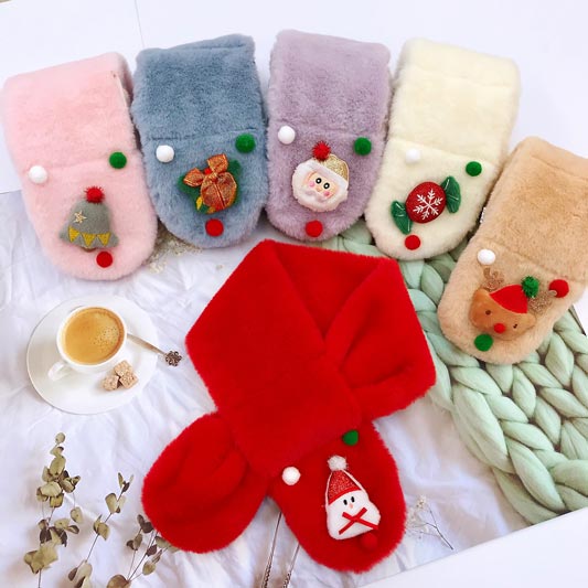 New Children's Christmas Cartoon Scarf Kids Winter Scarf