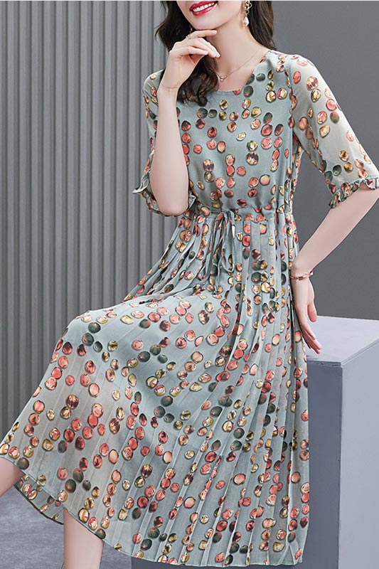 Women Printed Chiffon Holiday Party Maxi Dress