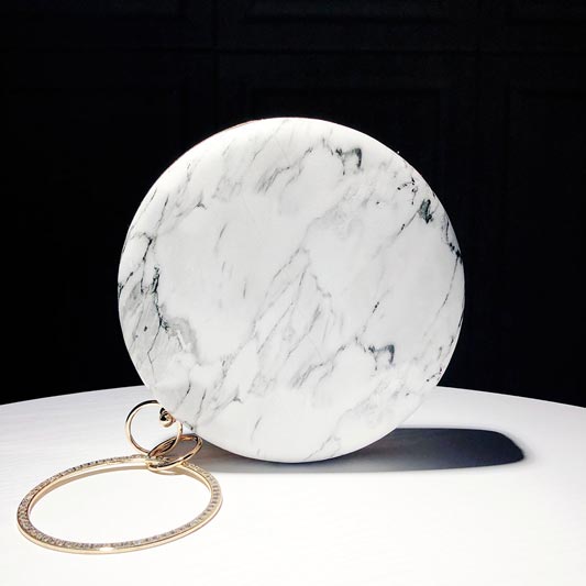 Womens Marbling Evening Clutch Bridal Prom Handbag