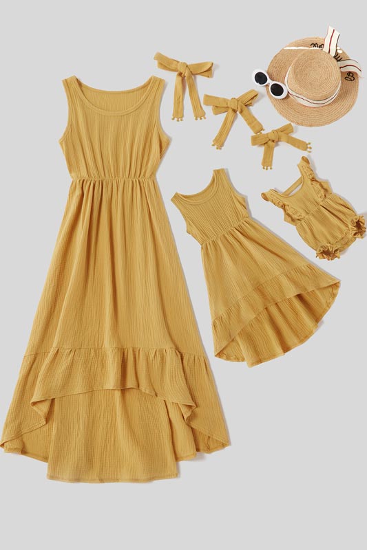 Mommy and Me Summer Sleeveless Maxi Dresses Outfit