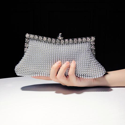 Hearty Trendy Gleaming Design Special Occasion Party Clutch Purse