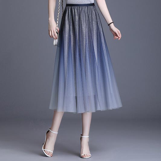 Women's A Line Tea Length Tutu Tulle Prom Party Dance Skirt