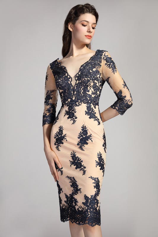 Sexy V-Cut Long Sleeves Mother Of Bride Dress