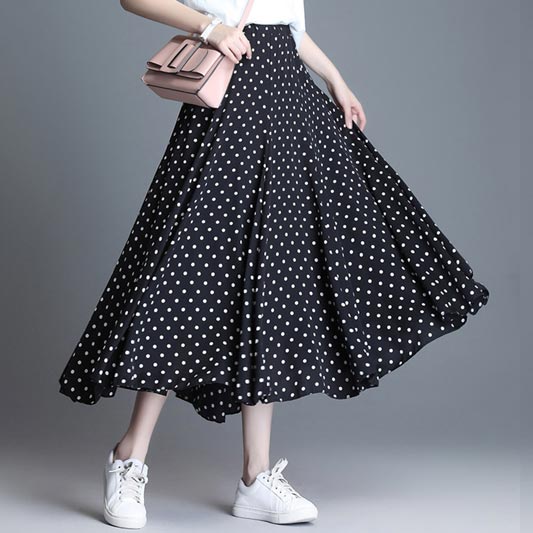 Black&white Spot Party Summer Party Holiday Skirt Dress