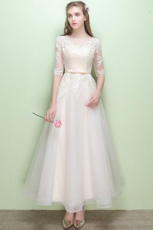 Women's Formal Floral Lace Wedding Bridesmaid Dress