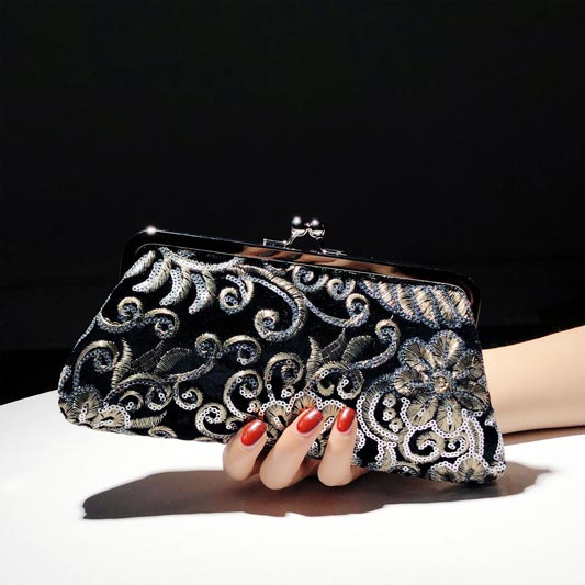 Womens Retro Clutch Prom Evening Bag