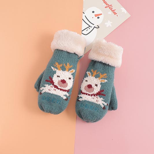 Knitted Christmas Gloves Student's Cartoon Gloves