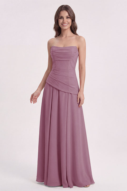 Elena Corset Back Draped Bridesmaid Dress