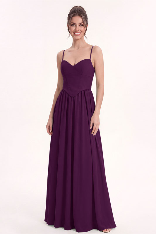 Brautjungfernkleid aus Chiffon in A-Linie mit Schal