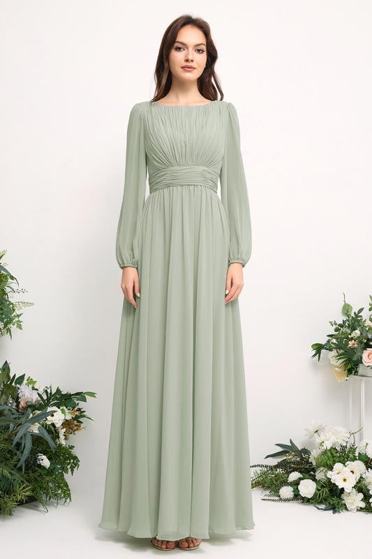 Off-Shoulder Chiffon Bridesmaid Dress with Spaghetti Straps and A-Line Skirt