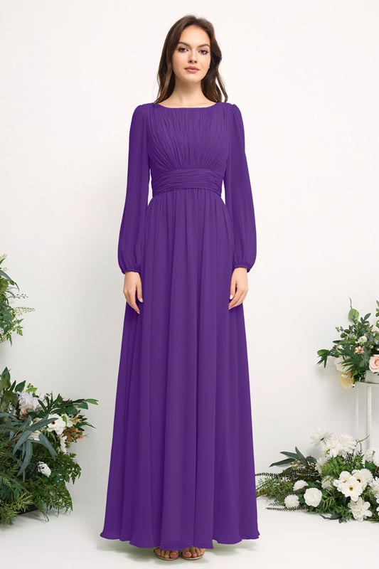 Off-Shoulder Chiffon Bridesmaid Dress with Spaghetti Straps and A-Line Skirt