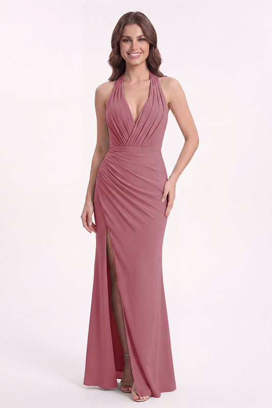 Valentina Halter Tie Back Bridesmaid Dress