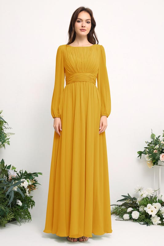 Off-Shoulder Chiffon Bridesmaid Dress with Spaghetti Straps and A-Line Skirt