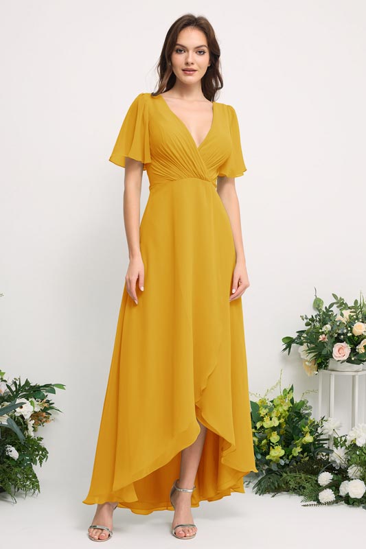 vintage mustard yellow bridesmaid dress Simple Yellow Tulle Long Prom Dress, Yellow Formal Bridesmaid Dresses –  shopluu