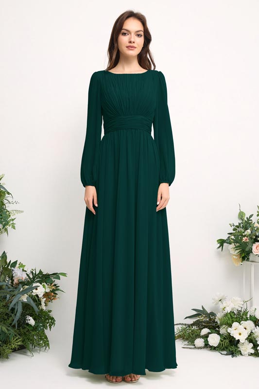 Off-Shoulder Chiffon Bridesmaid Dress with Spaghetti Straps and A-Line Skirt