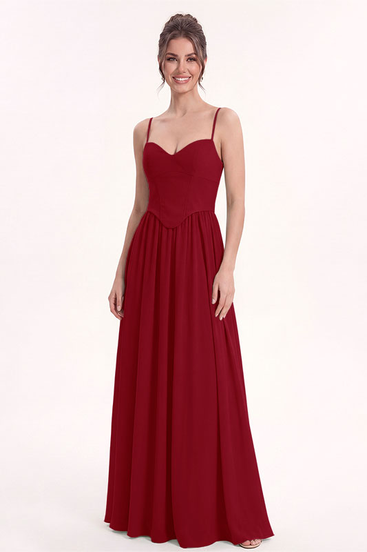 Brautjungfernkleid aus Chiffon in A-Linie mit Schal