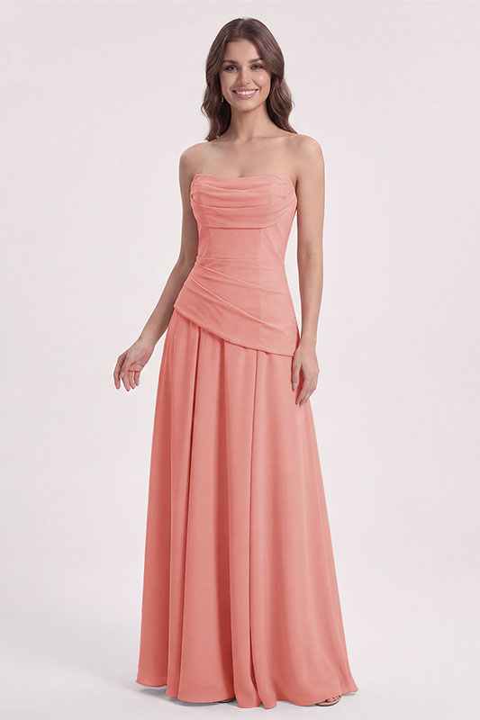 Robe de demoiselle d'honneur drapée Elena avec dos corset
