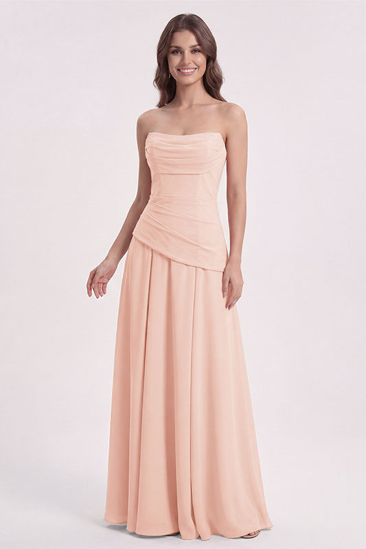 Elena Corset Back Draped Bridesmaid Dress